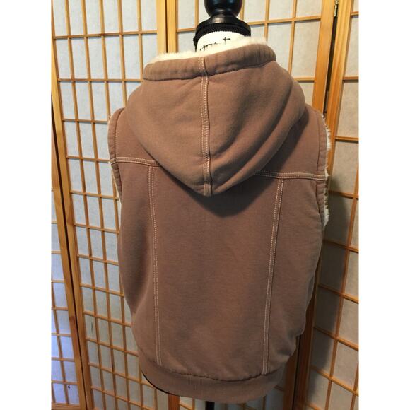 GAP Hooded Faux Fur lined Vest size M - Picture 3 of 7